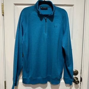 Under Armour UA Armour Fleece 1/2 Half Zip Pullover Loose Blue Teal Men’s XXL